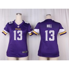 Women Nike Minnesota Vikings #13 Shaun Hill Game Purple Team Color NFL Jersey