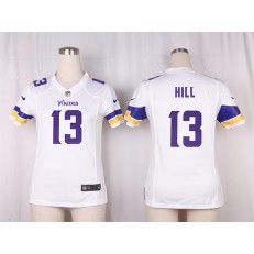 Women Nike Minnesota Vikings #13 Shaun Hill Game White NFL Jersey