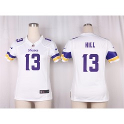 Women Nike Minnesota Vikings #13 Shaun Hill Game White NFL Jersey
