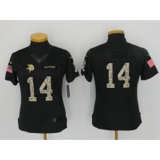 Women Nike Minnesota Vikings #14 Stefon Diggs Anthracite 2016 Salute to Service NFL Jersey