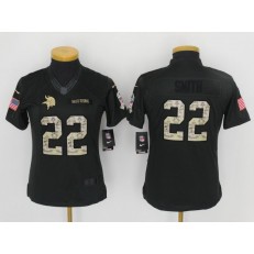 Women Nike Minnesota Vikings #22 Harrison Smith Anthracite 2016 Salute to Service NFL Jersey