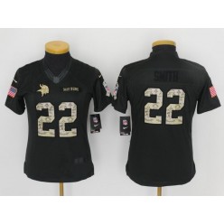 Women Nike Minnesota Vikings #22 Harrison Smith Anthracite 2016 Salute to Service NFL Jersey