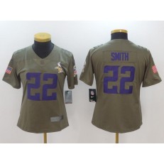 Women Nike Minnesota Vikings #22 Harrison Smith Olive 2017 Salute To Service Limited NFL Jersey