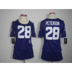 Women Nike Minnesota Vikings #28 Adrian Peterson Breast Cancer Awareness Purple NFL Jersey
