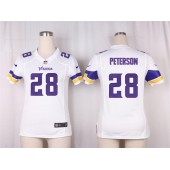 Women Nike Minnesota Vikings #28 Adrian Peterson Game White NFL Jersey