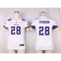 Women Nike Minnesota Vikings #28 Adrian Peterson Game White NFL Jersey