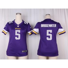 Women Nike Minnesota Vikings #5 Teddy Bridgewater Game Purple Team Color NFL Jersey
