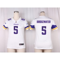 Women Nike Minnesota Vikings #5 Teddy Bridgewater Game White NFL Jersey