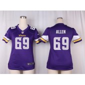 Women Nike Minnesota Vikings #69 Allen Game Purple Team Color NFL Jersey