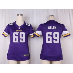Women Nike Minnesota Vikings #69 Allen Game Purple Team Color NFL Jersey