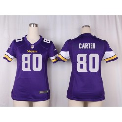 Women Nike Minnesota Vikings #80 Cris Carter Game Purple Team Color NFL Jersey