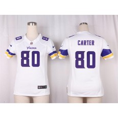 Women Nike Minnesota Vikings #80 Cris Carter Game White NFL Jersey