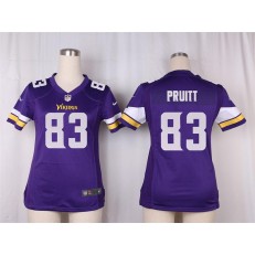 Women Nike Minnesota Vikings #83 Pruitt Game Purple Team Color NFL Jersey