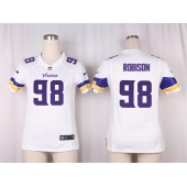 Women Nike Minnesota Vikings #98 Robison Game White NFL Jersey