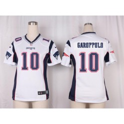 Women Nike New England Patriots #10 Jimmy Garoppolo Game White NFL Jersey