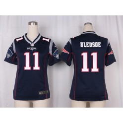 Women Nike New England Patriots #11 Drew Bledsoe Game Navy Blue Team Color NFL Jersey