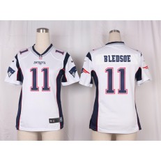Women Nike New England Patriots #11 Drew Bledsoe Game White NFL Jersey