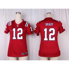Women Nike New England Patriots #12 Tom Brady Game Red Alternate NFL Jersey