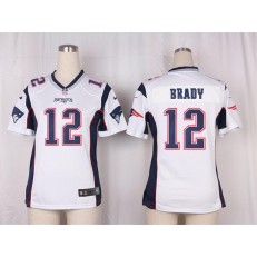 Women Nike New England Patriots #12 Tom Brady Game White NFL Jersey