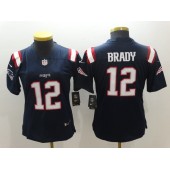 Women Nike New England Patriots #12 Tom Brady Navy Blue 2016 Color Rush NFL Jersey