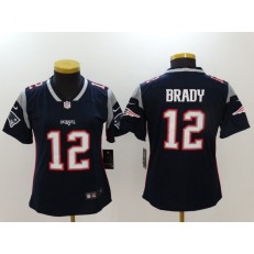 Women Nike New England Patriots #12 Tom Brady Navy Vapor Untouchable Limited NFL Jersey
