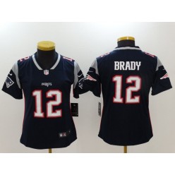 Women Nike New England Patriots #12 Tom Brady Navy Vapor Untouchable Limited NFL Jersey