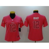 Women Nike New England Patriots #12 Tom Brady Pink NFL Limited  Jersey