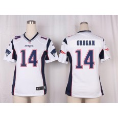 Women Nike New England Patriots #14 Steve Grogan Game White NFL Jersey