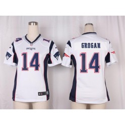 Women Nike New England Patriots #14 Steve Grogan Game White NFL Jersey