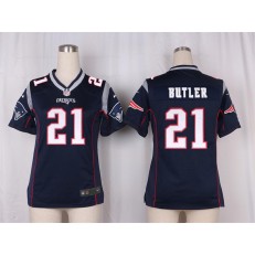 Women Nike New England Patriots #21 Malcolm Butler Game Navy Blue Team Color NFL Jersey
