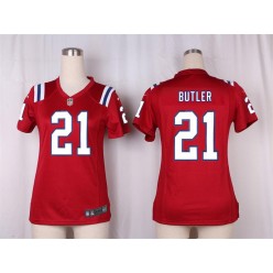 Women Nike New England Patriots #21 Malcolm Butler Game Red Alternate NFL Jersey