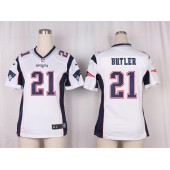 Women Nike New England Patriots #21 Malcolm Butler Game White NFL Jersey
