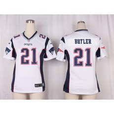 Women Nike New England Patriots #21 Malcolm Butler Game White NFL Jersey