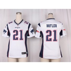 Women Nike New England Patriots #21 Malcolm Butler Game White NFL Jersey