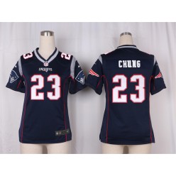 Women Nike New England Patriots #23 Patrick Chung Game Navy Blue Team Color NFL Jersey
