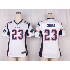 Women Nike New England Patriots #23 Patrick Chung Game White NFL Jersey