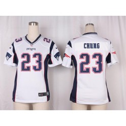 Women Nike New England Patriots #23 Patrick Chung Game White NFL Jersey