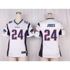 Women Nike New England Patriots #24 Cyrus Jones Game White NFL Jersey