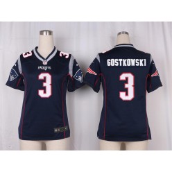 Women Nike New England Patriots #3 Stephen Gostkowski Game Navy Blue Team Color NFL Jersey
