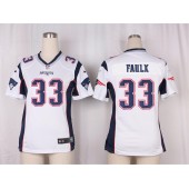 Women Nike New England Patriots #33 Kevin Faulk Game White NFL Jersey