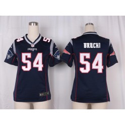 Women Nike New England Patriots #54 Tedy Bruschi Game Navy Blue Team Color NFL Jersey