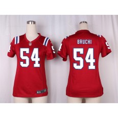 Women Nike New England Patriots #54 Tedy Bruschi Game Red Alternate NFL Jersey