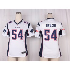 Women Nike New England Patriots #54 Tedy Bruschi Game White NFL Jersey