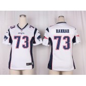 Women Nike New England Patriots #73 John Hannah Game White NFL Jersey