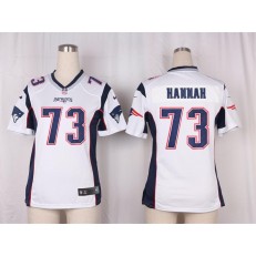 Women Nike New England Patriots #73 John Hannah Game White NFL Jersey