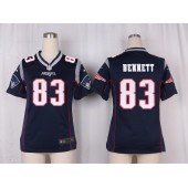 Women Nike New England Patriots #83 Bennet Game Navy Blue Team Color NFL Jersey