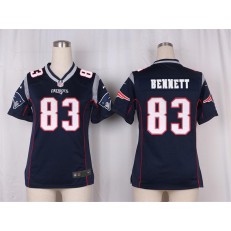 Women Nike New England Patriots #83 Bennet Game Navy Blue Team Color NFL Jersey