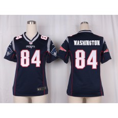 Women Nike New England Patriots #84 Washington Game Navy Blue Team Color NFL Jersey