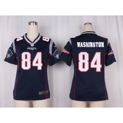 Women Nike New England Patriots #84 Washington Game Navy Blue Team Color NFL Jersey