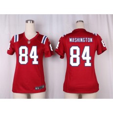 Women Nike New England Patriots #84 Washington Game Red Alternate NFL Jersey